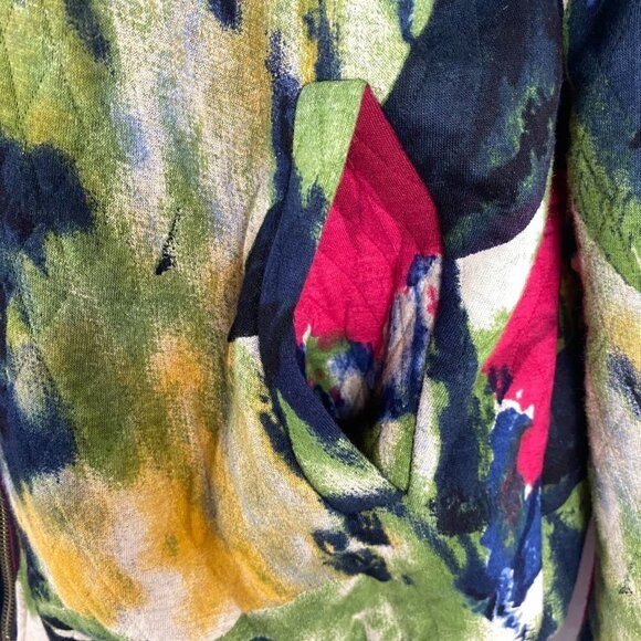 Soft Surroundings Floribella Bomber Jacket Large Quilted Floral Zip‎ CJ-1223 - Picture 6 of 9